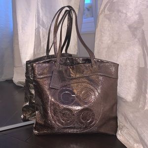 Coach Metallic Tote Bag